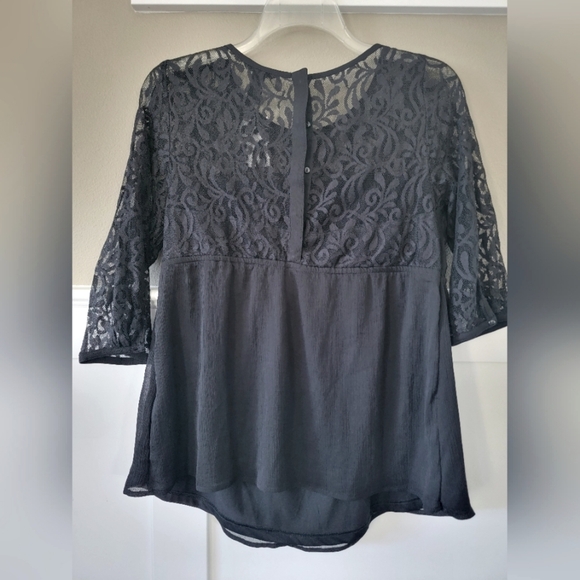 H&M Mama, Black‎ Lace Beaded Maternity Blouse, Size Medium, New with Tags - Picture 5 of 8